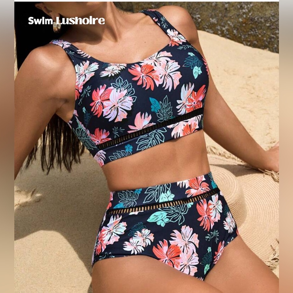 SHEIN Tropical Print Bikini Set